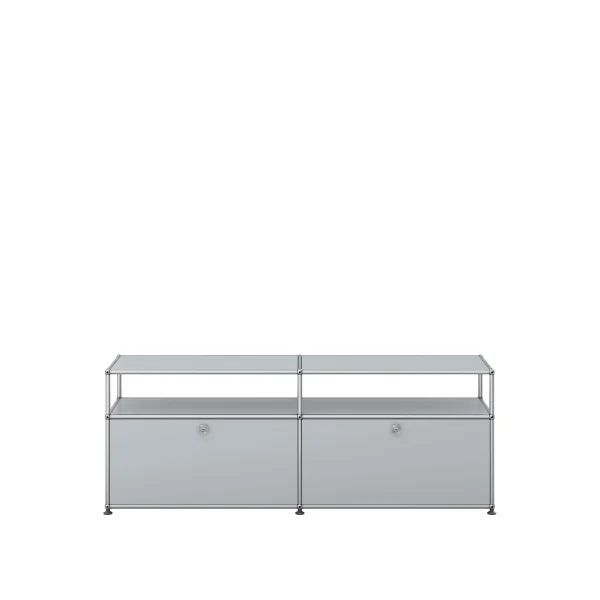 USM Haller Vitrine sideboard M - 2 kleppen - 35 matzilver