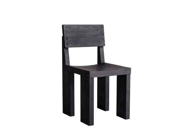 Vaarnii 001 Eetkamerstoel - Zwarte gebeitste dennenhout