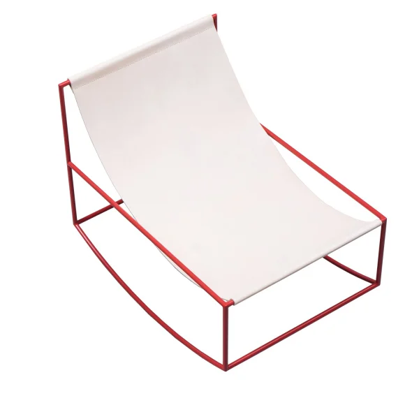 valerie_objects Rocking Chair - rood, leder