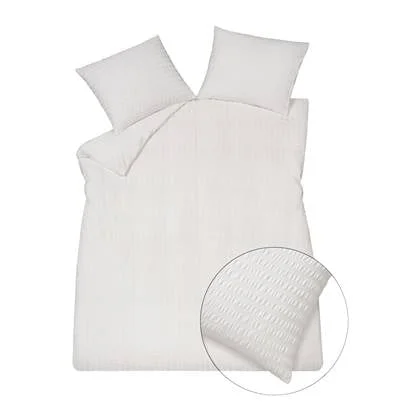 Vandyck Pure Dekbedovertrek Seersucker 240 x 200/220 cm - Wit