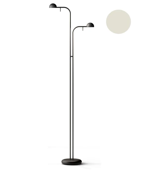 Vibia PIN Vloerlamp - crème mat - tweevlammig links