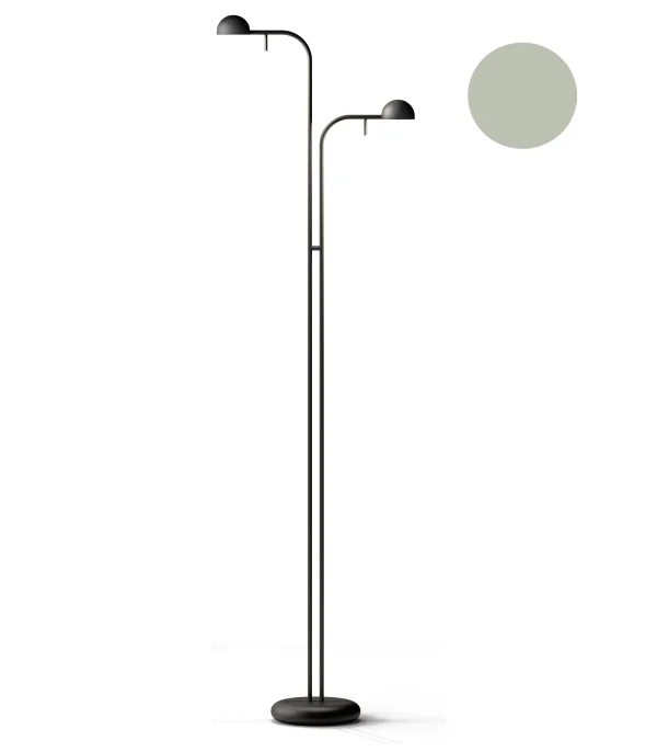 Vibia PIN Vloerlamp - groen mat - tweevlammig rechts