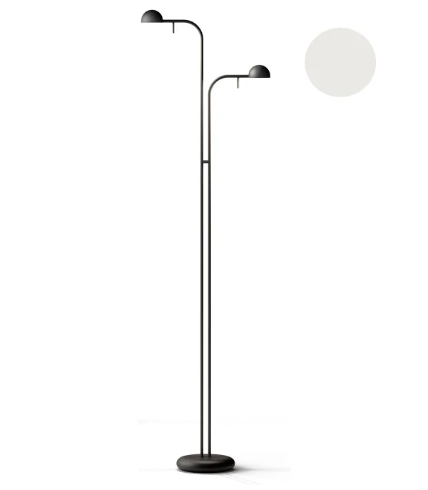 Vibia PIN Vloerlamp - mat wit - tweevlammig links