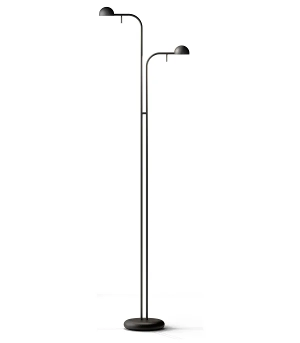 Vibia PIN Vloerlamp - mat zwart - tweevlammig links