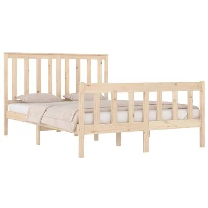 vidaXL Bedframe massief grenenhout 135x190 cm