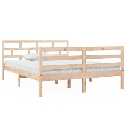 vidaXL Bedframe massief grenenhout 140x190 cm