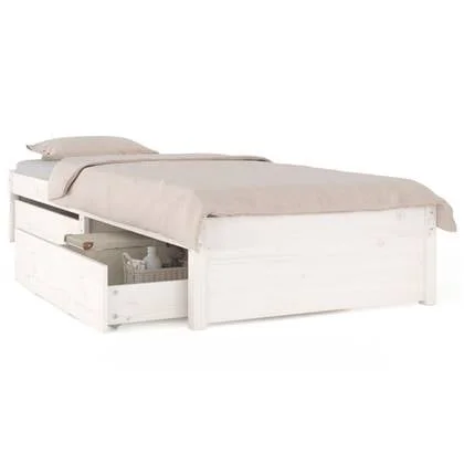 vidaXL Bedframe met lades wit 90x190 cm