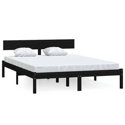 vidaXL Bedframe Zwart 140 x 190 cm