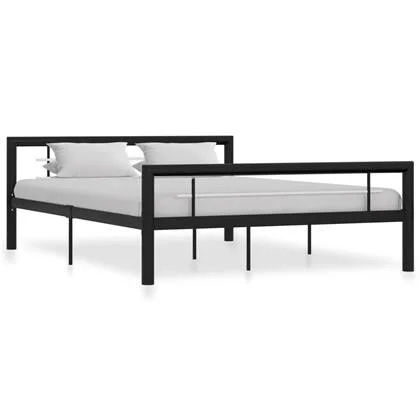 vidaXL Bedframe Zwart en wit 120 x 200 cm