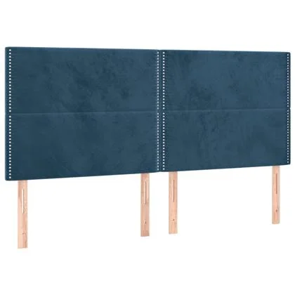 vidaXL Hoofdbord LED 160x5x118|128 cm fluweel donkerblauw