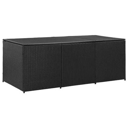 vidaXL Tuinbox 1215L poly rattan zwart