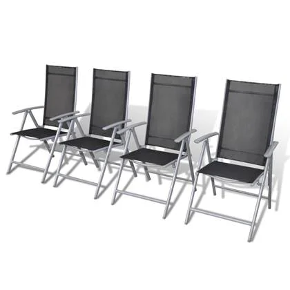 vidaXL Tuinstoelen 4 st inklapbaar aluminium