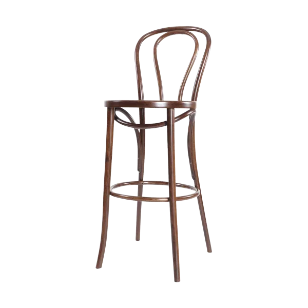 Vienna Thonet No. 18 houten barkruk walnoot - 75 cm