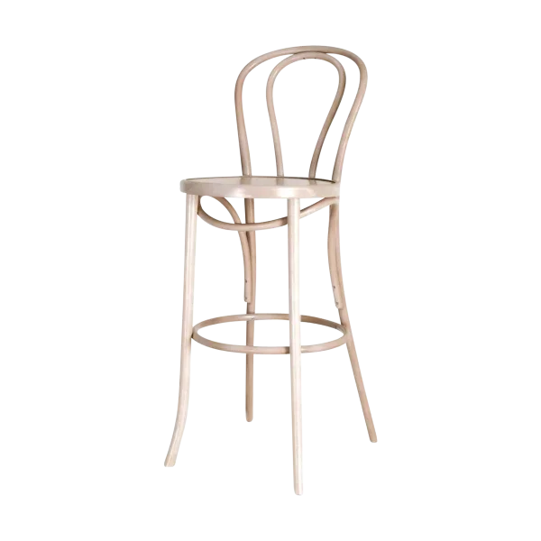 Vienna Thonet No. 18 houten barkruk whitewash - 75 cm