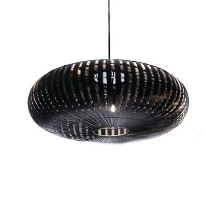 villaflor Hanglamp Bamboo UFO Zwart Ø 60cm