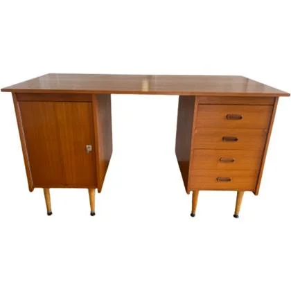 Vintage Teak Houten Bureau Uit De Jaren 50 | 60