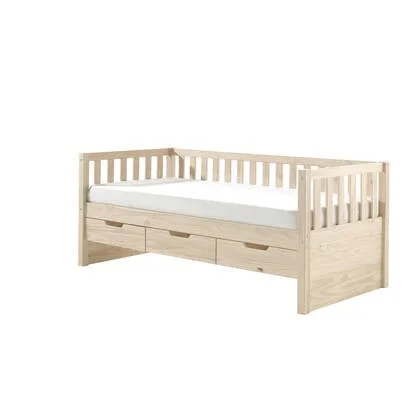 Vipack Fritz Kajuitbed met 3 Laden 90 x 200 cm - Milky Pine
