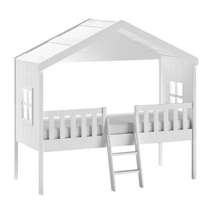 Vipack Housebed Huisbed met Ladder 90 x 200 - Wit