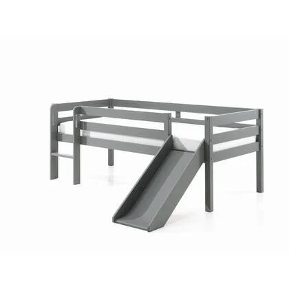 Vipack Pino Halfhoogslaper met Glijbaan 90 x 200 cm - Grijs