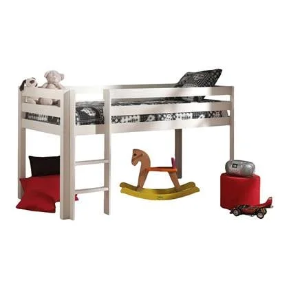 Vipack Pino Halfhoogslaper met Ladder 90 x 200 cm - Wit