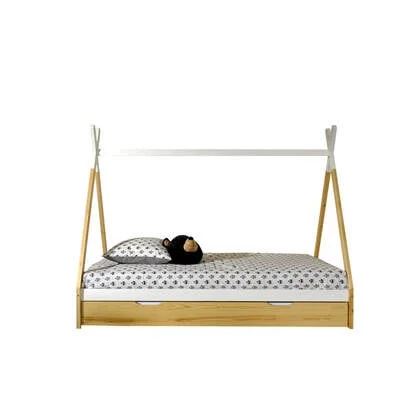 Vipack Tipi Eenpersoonsbed met Bedlade 90 x 200 cm - Naturel Wit