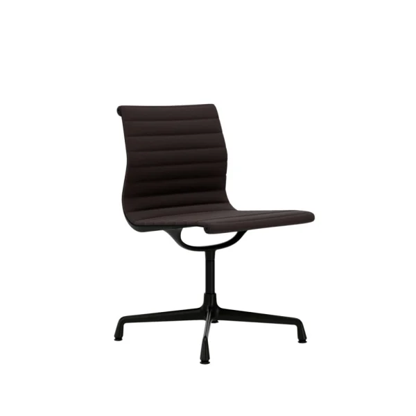 Vitra Aluminium Chair EA 101 - diepzwart - Hopsak - kastanje/moorbruin