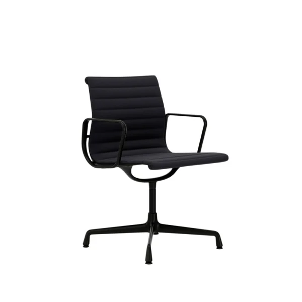 Vitra Aluminium Chair EA 103 - diepzwart - Hopsak - donkerblauw/moorbruin - Glijders voor harde vloer