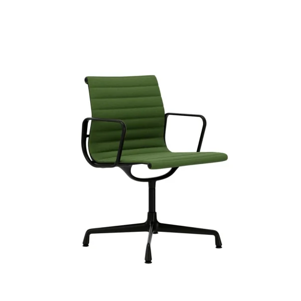 Vitra Aluminium Chair EA 103 - diepzwart - Hopsak - grasgroen/forest - Glijders voor harde vloer