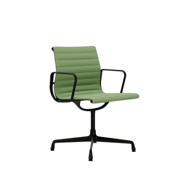 Vitra Aluminium Chair EA 103 - diepzwart - Hopsak - grasgroen/ivoor - Glijders voor harde vloer