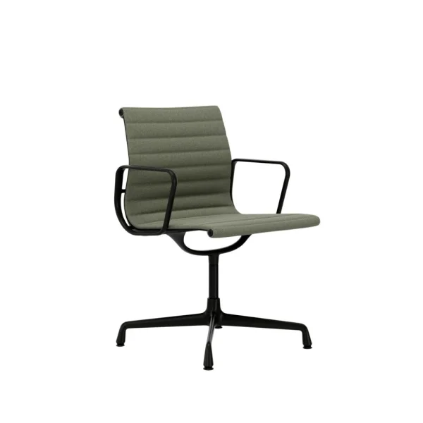 Vitra Aluminium Chair EA 103 - diepzwart - Hopsak - ivoor/forest - Glijders voor harde vloer