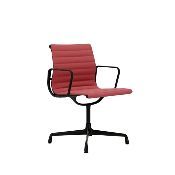 Vitra Aluminium Chair EA 103 - diepzwart - Hopsak - pink/poppy red - Glijders voor harde vloer