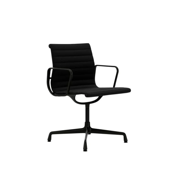 Vitra Aluminium Chair EA 103 - diepzwart - Hopsak - zwart - Glijders voor harde vloer