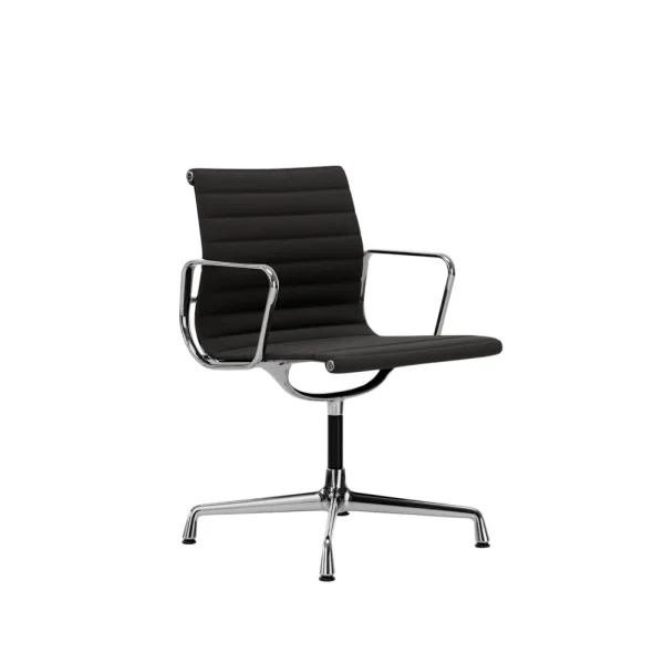 Vitra Aluminium Chair EA 103 - gepolijst - Hopsak - donkergrijs - Glijders voor harde vloer