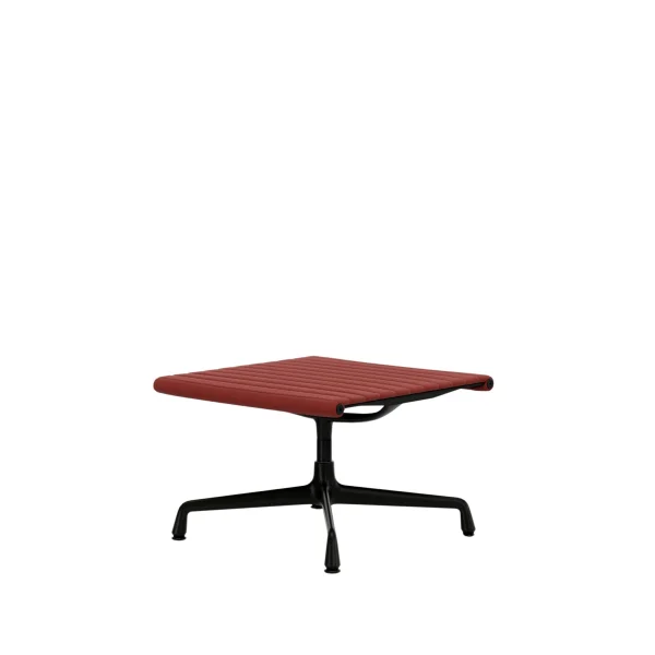 Vitra Aluminium Chair - EA 125 - Kruk - diepzwart - Hopsak - rood/cognac