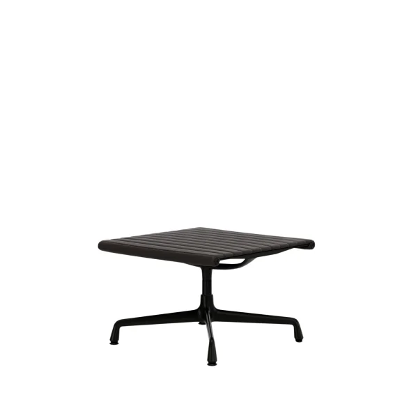 Vitra Aluminium Chair - EA 125 - Kruk - diepzwart - Leder - chocolade