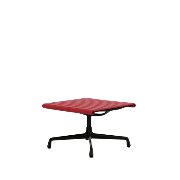 Vitra Aluminium Chair - EA 125 - Kruk - diepzwart - Leder - rood