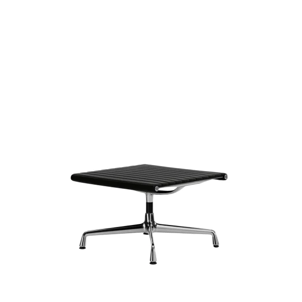 Vitra Aluminium Chair - EA 125 - Kruk - gepolijst - Hopsak - zwart