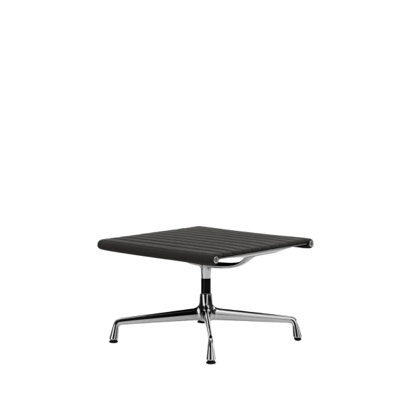 Vitra Aluminium Chair - EA 125 - Kruk - gepolijst - Leder - asfalt