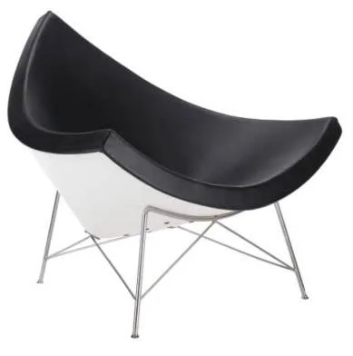 Vitra Coconut Chair - Leder nero