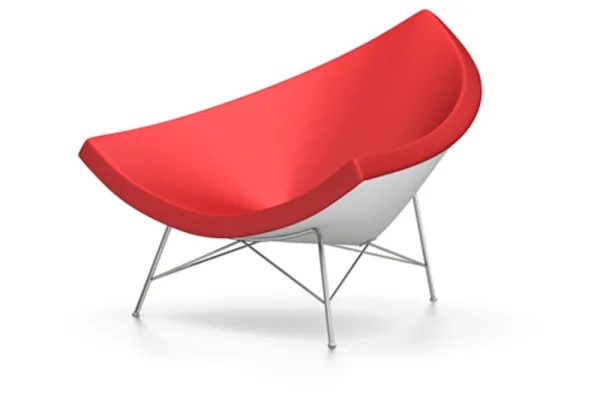 Vitra Coconut Chair - Leder - rood