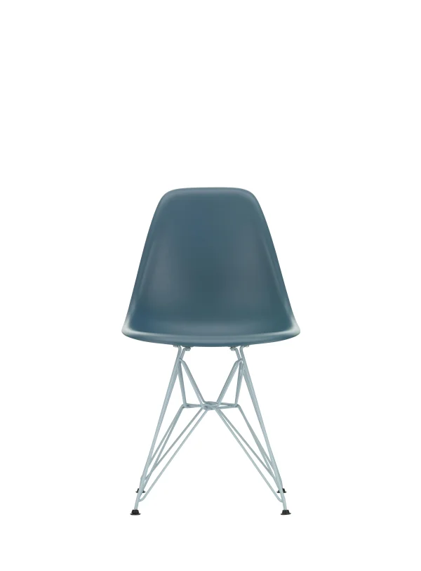 Vitra DSR Colours Eames Plastic Side Chair - zeeblauw - Glijders voor harde vloer