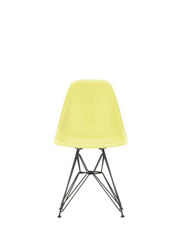 Vitra DSR Eames Plastic Side Chair - basic dark gepoedercoat - citron RE - citron RE