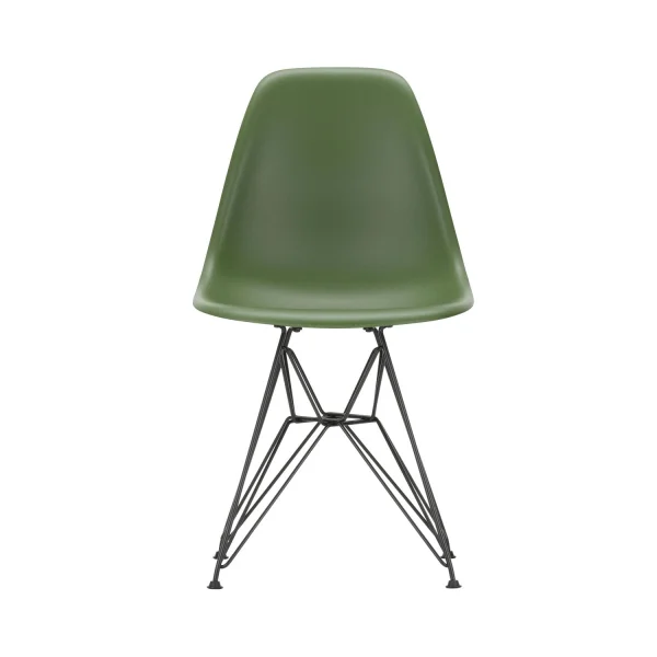 Vitra DSR Eames Plastic Side Chair - basic dark gepoedercoat - forest RE