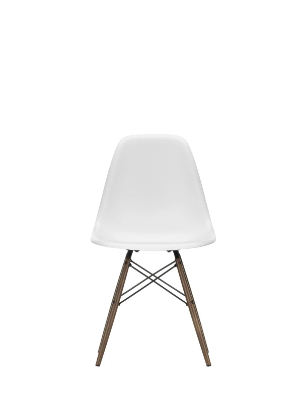 Vitra DSW Eames Plastic Side Chair - donkere esdoorn - katoen wit RE
