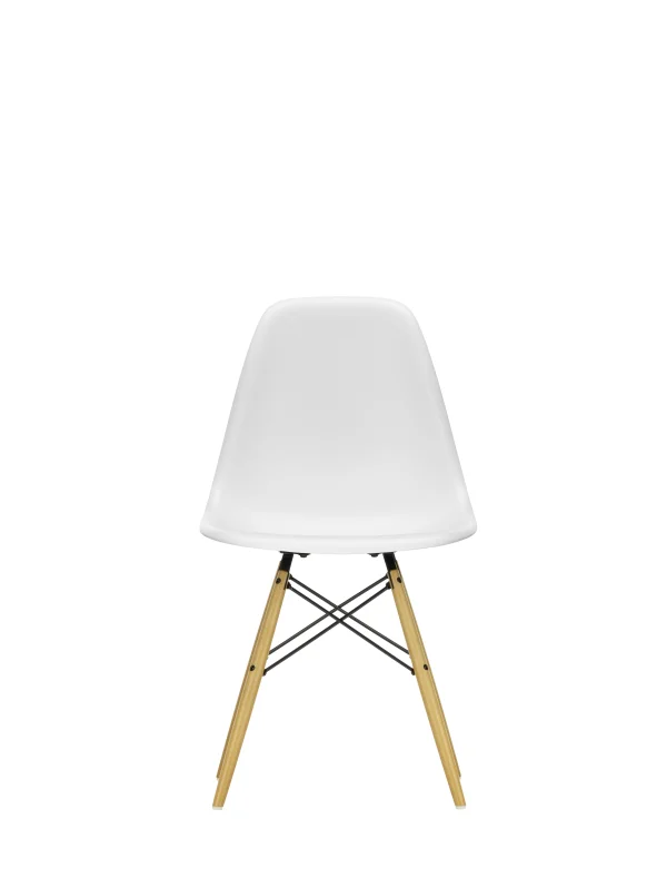 Vitra DSW Eames Plastic Side Chair - gelige esdoorn - katoen wit RE