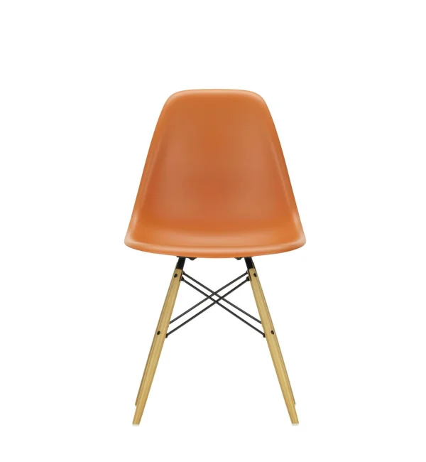 Vitra DSW Eames Plastic Side Chair - gelige esdoorn - roestoranje RE