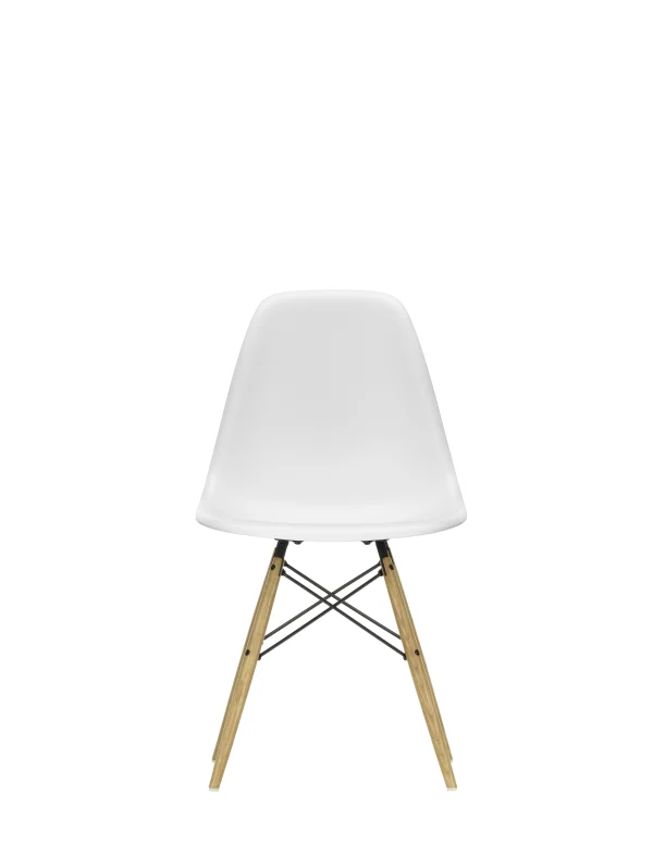 Vitra DSW Eames Plastic Side Chair - honingkleurig essenhout - katoen wit RE