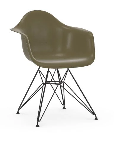 Vitra Eames Fiberglass Chair DAR - Raw Umber - basic dark gepoedercoat