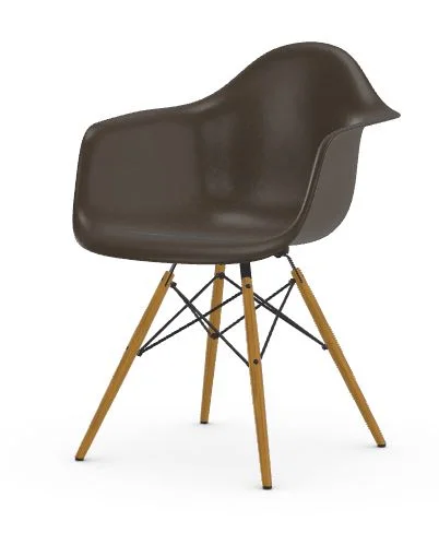 Vitra Eames Fiberglass Chair DAW - Elephant Hide Grey - gelige esdoorn