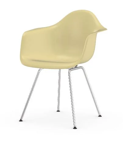 Vitra Eames Fiberglass Chair DAX - Parchment - glanzend chroom